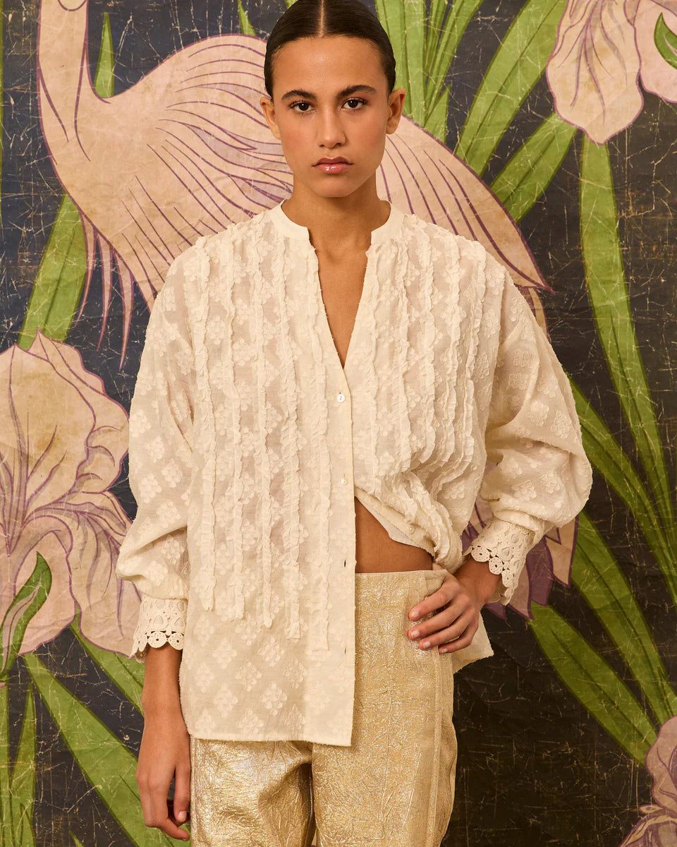 Camisa devoré jaretas