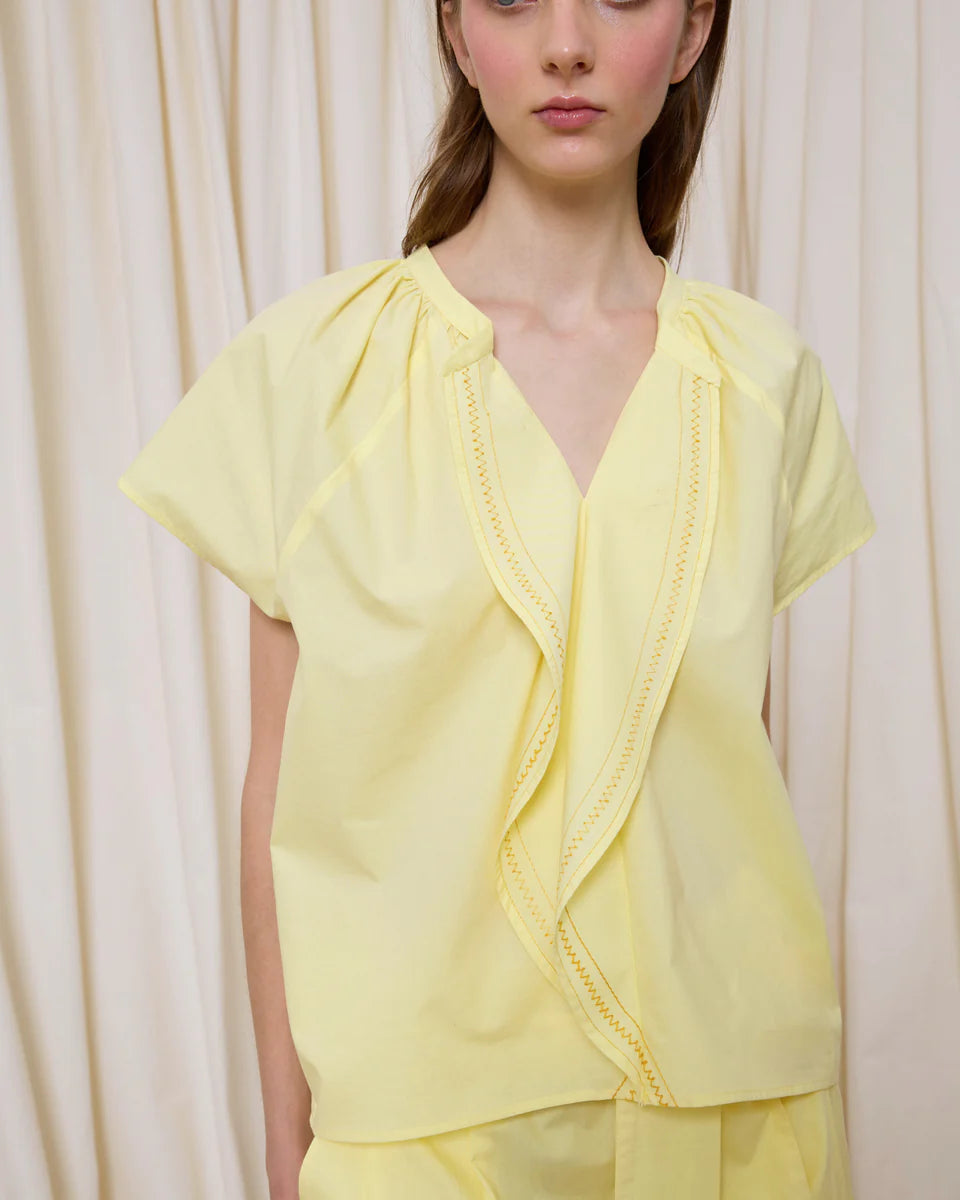Blusa amarilla de popelín