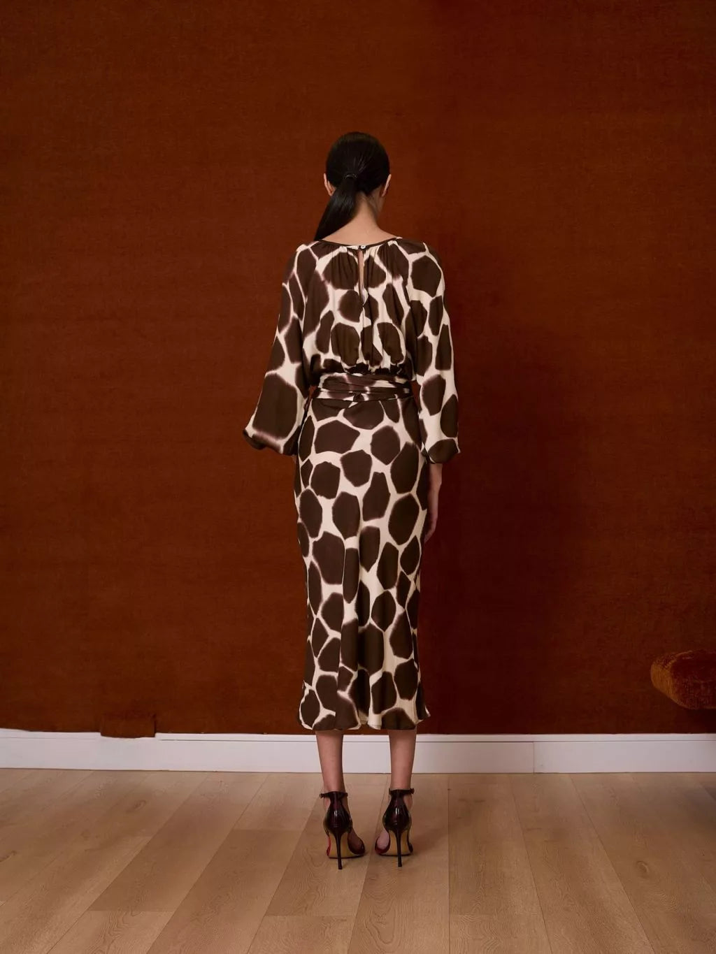 Vestido midi animal print