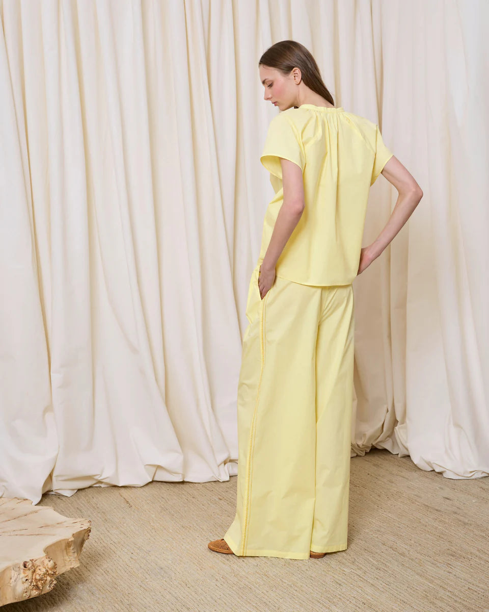 Blusa amarilla de popelín