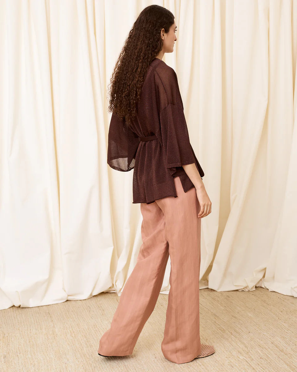 Chaqueta punto lúrex chocolate