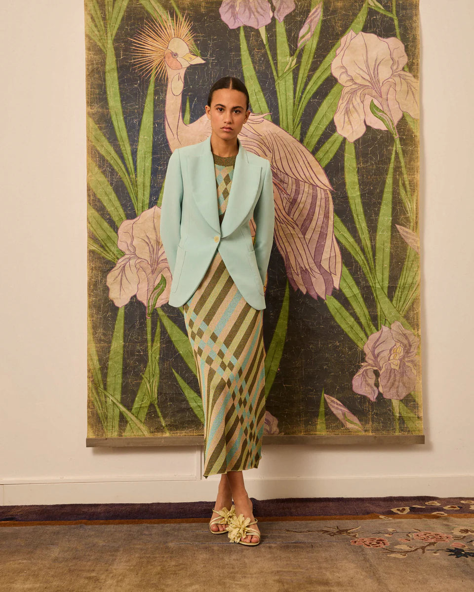 Blazer de crep celeste