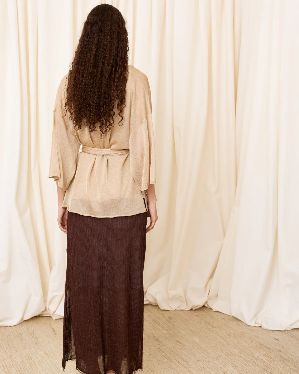 Chaqueta punto lúrex dorado