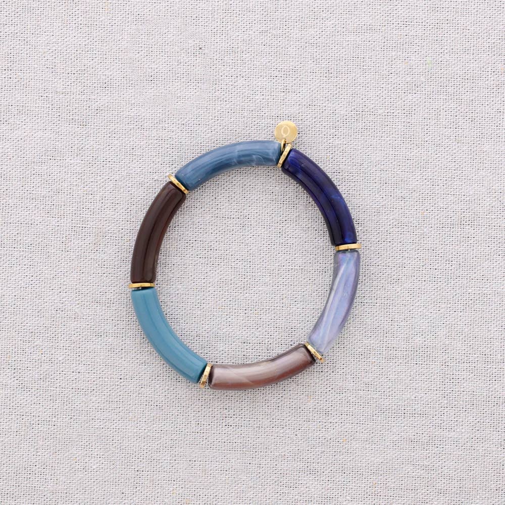 Pulsera de acero con tubos de resina para mujer