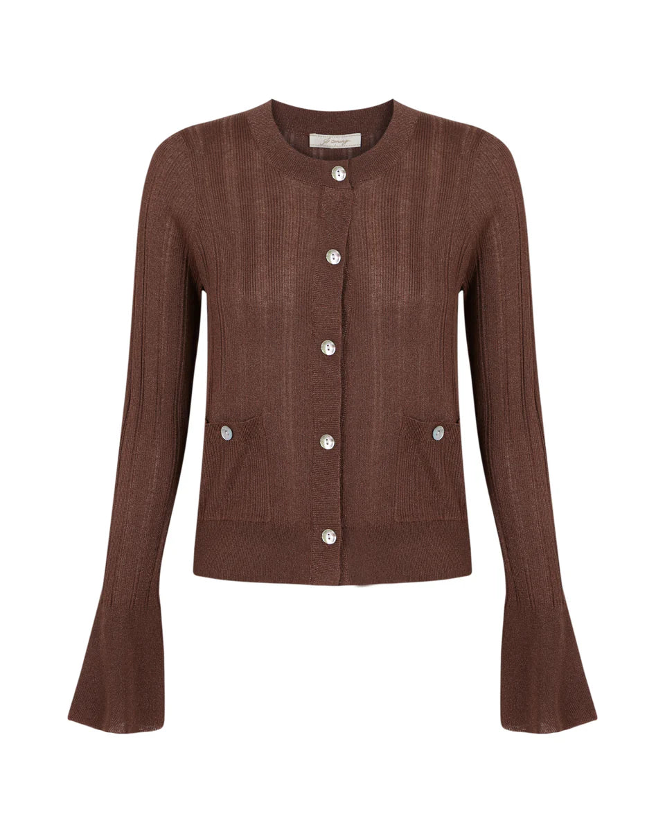 Chaqueta de punto marrón