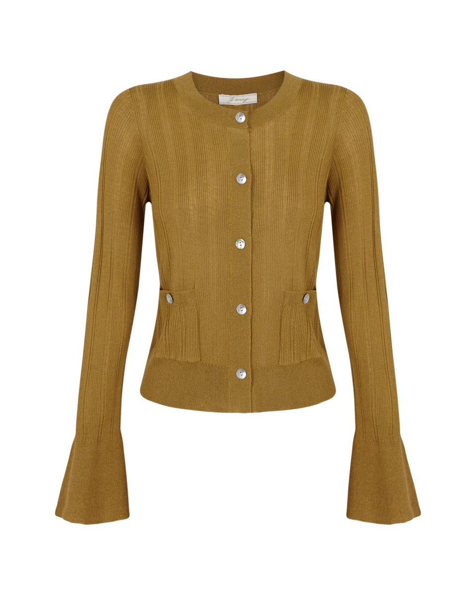 Chaqueta de punto verde oliva