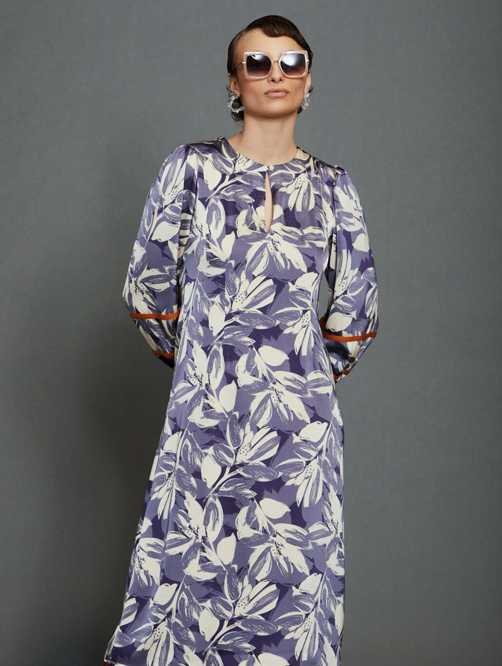 Lilac flower print dress