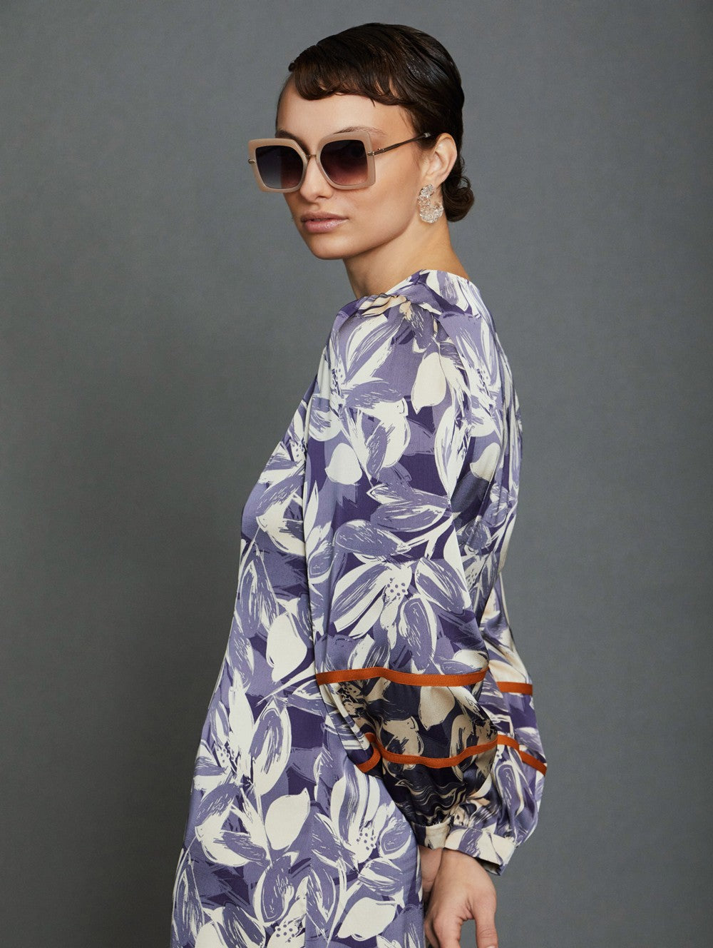Lilac flower print dress