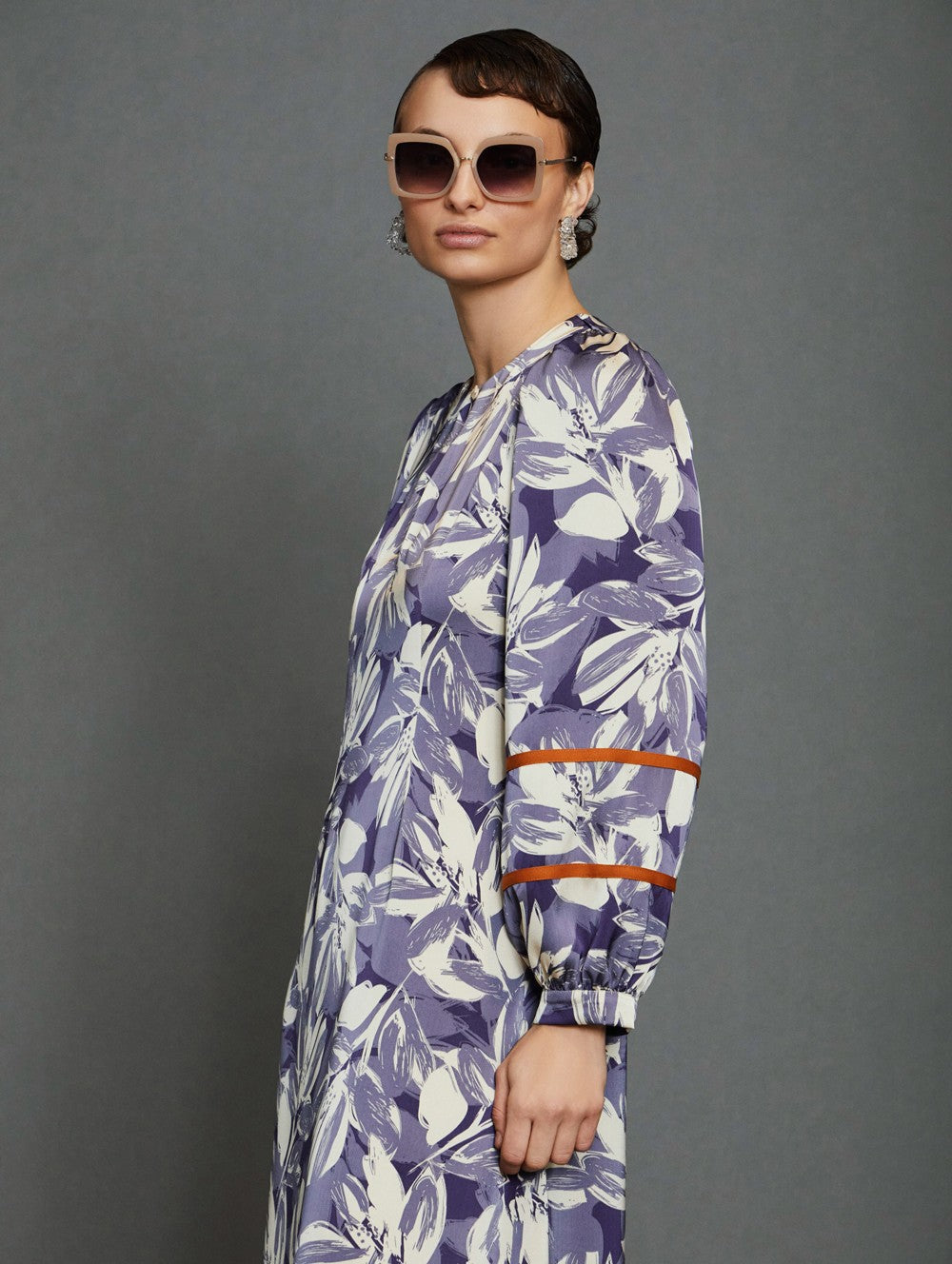 Lilac flower print dress