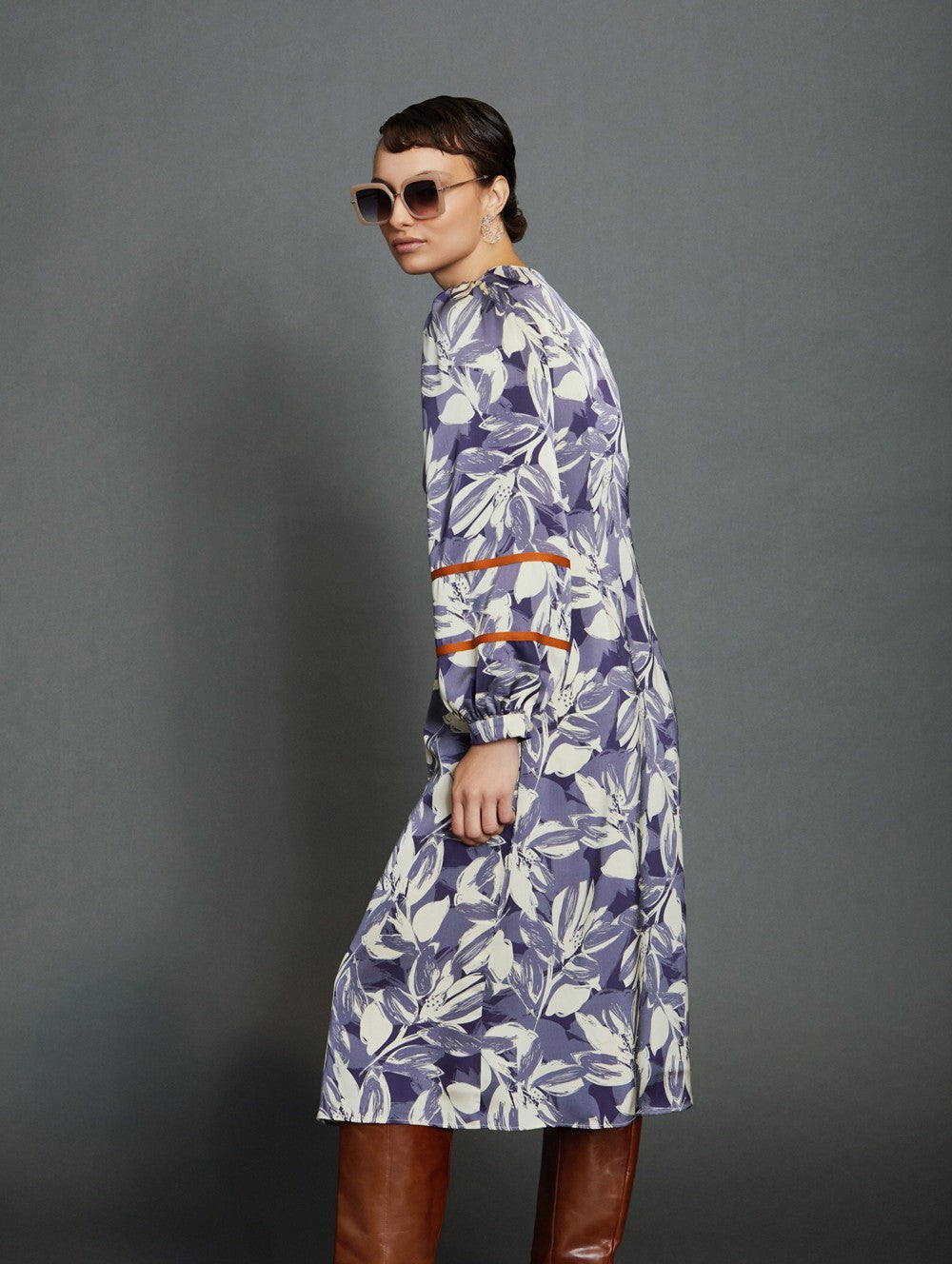 Lilac flower print dress