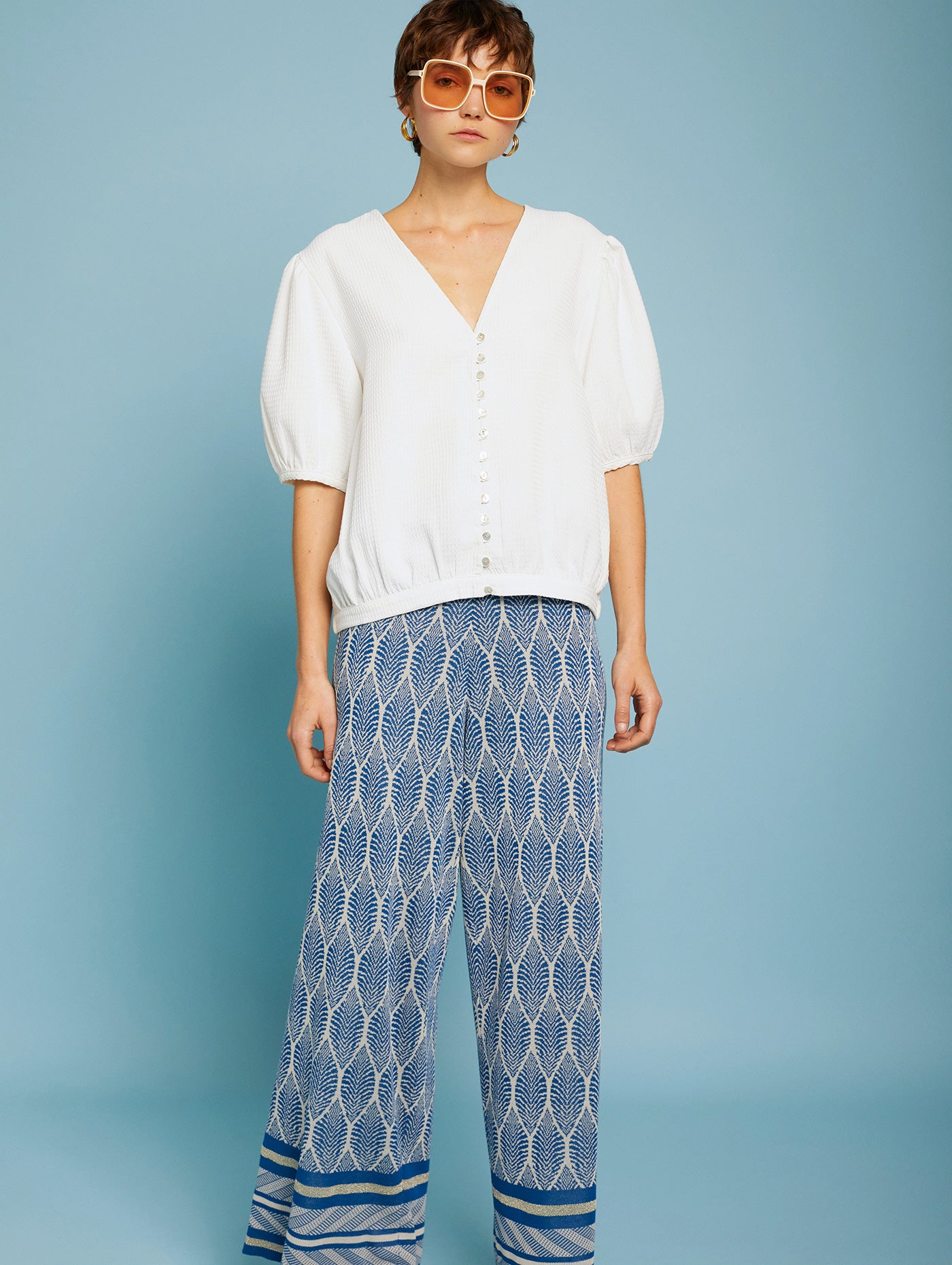 Blusa blanca manga corta