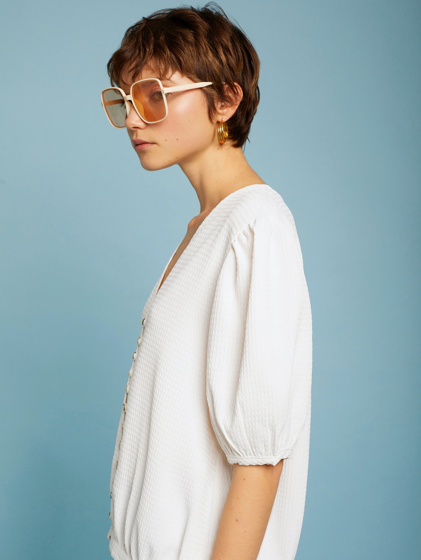 Blusa blanca manga corta