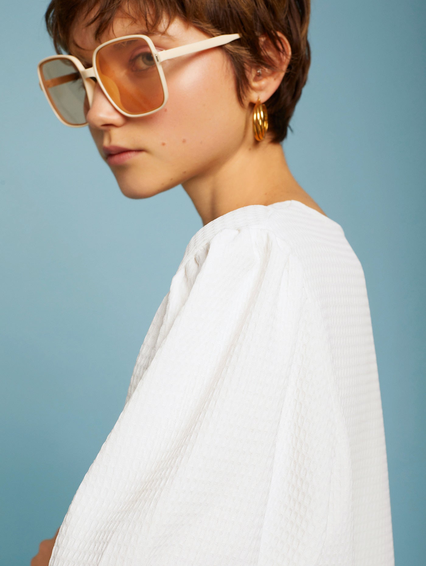 Blusa blanca manga corta