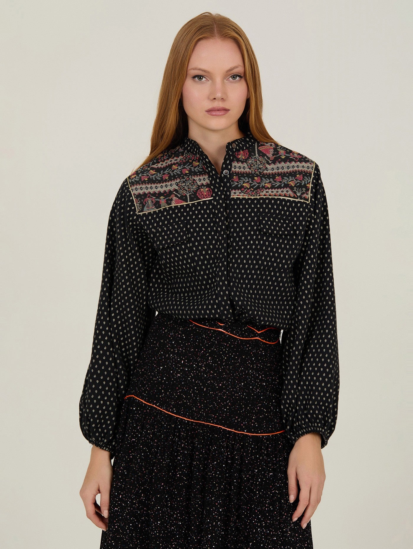 Blusa con jacquard