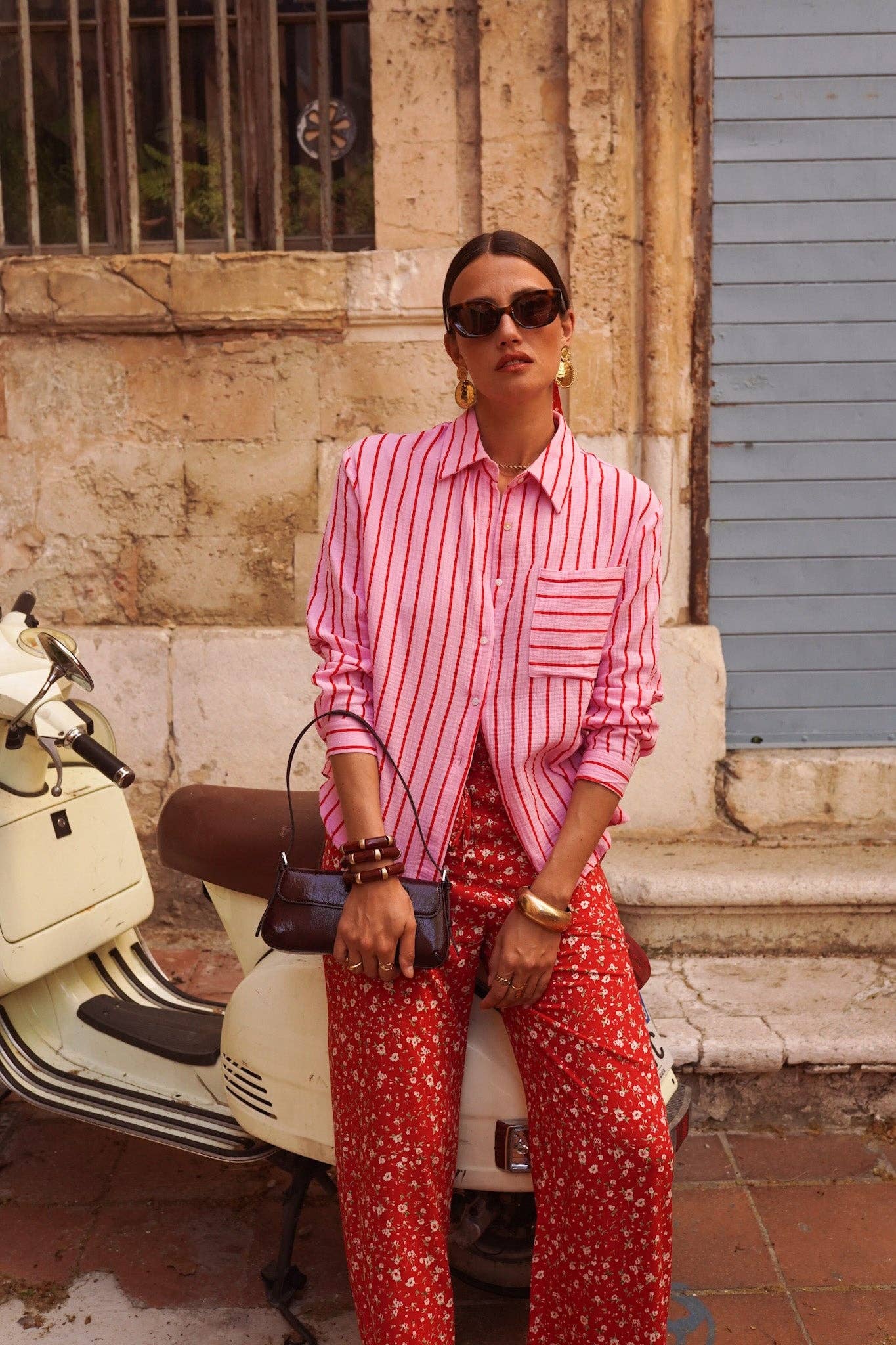 Camisa de rayas rosa de IN APRIL 1986, elegida a mano en MHOSS