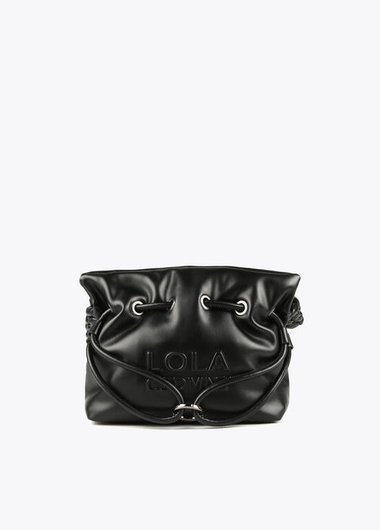 Sac bandoulière noir à anses tressées