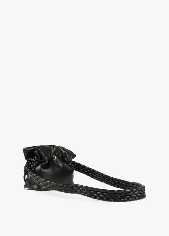 Sac bandoulière noir à anses tressées