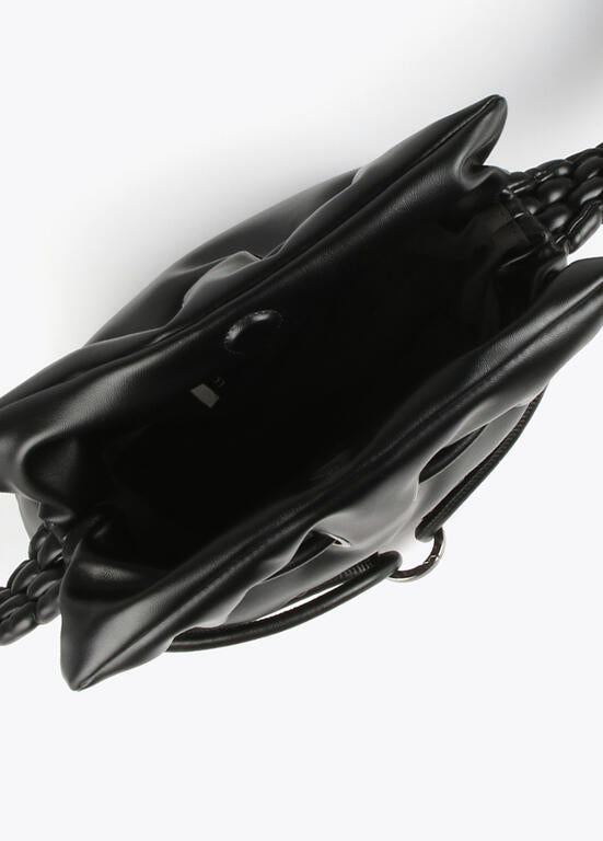 Sac bandoulière noir à anses tressées