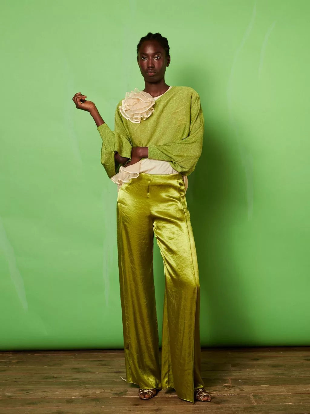 pantalon-is coming-verde-fluido-mhoss-oviedo