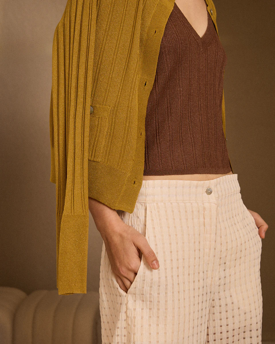 Chaqueta de punto verde oliva