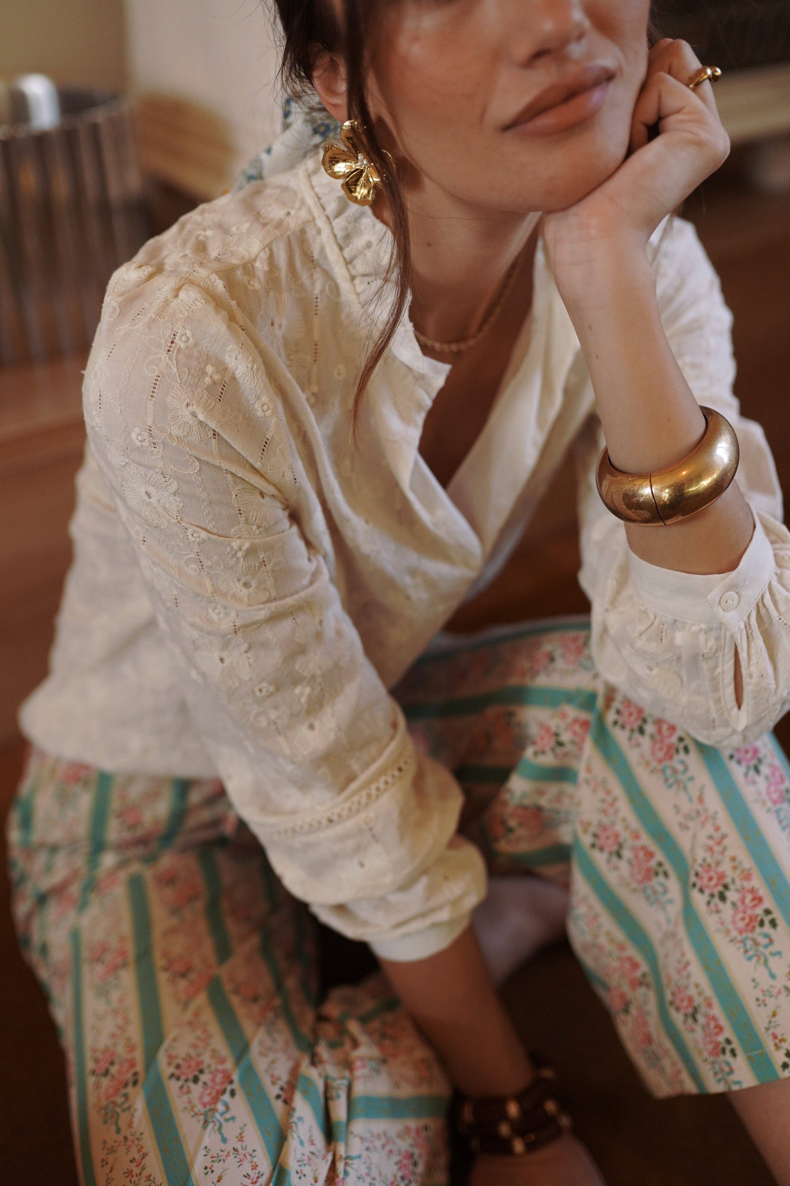 Algodón beige de la camisa Ethan para mujer