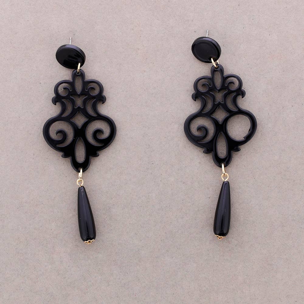 Pendientes de resina con motivo de filigrana · MHOSS Oviedo