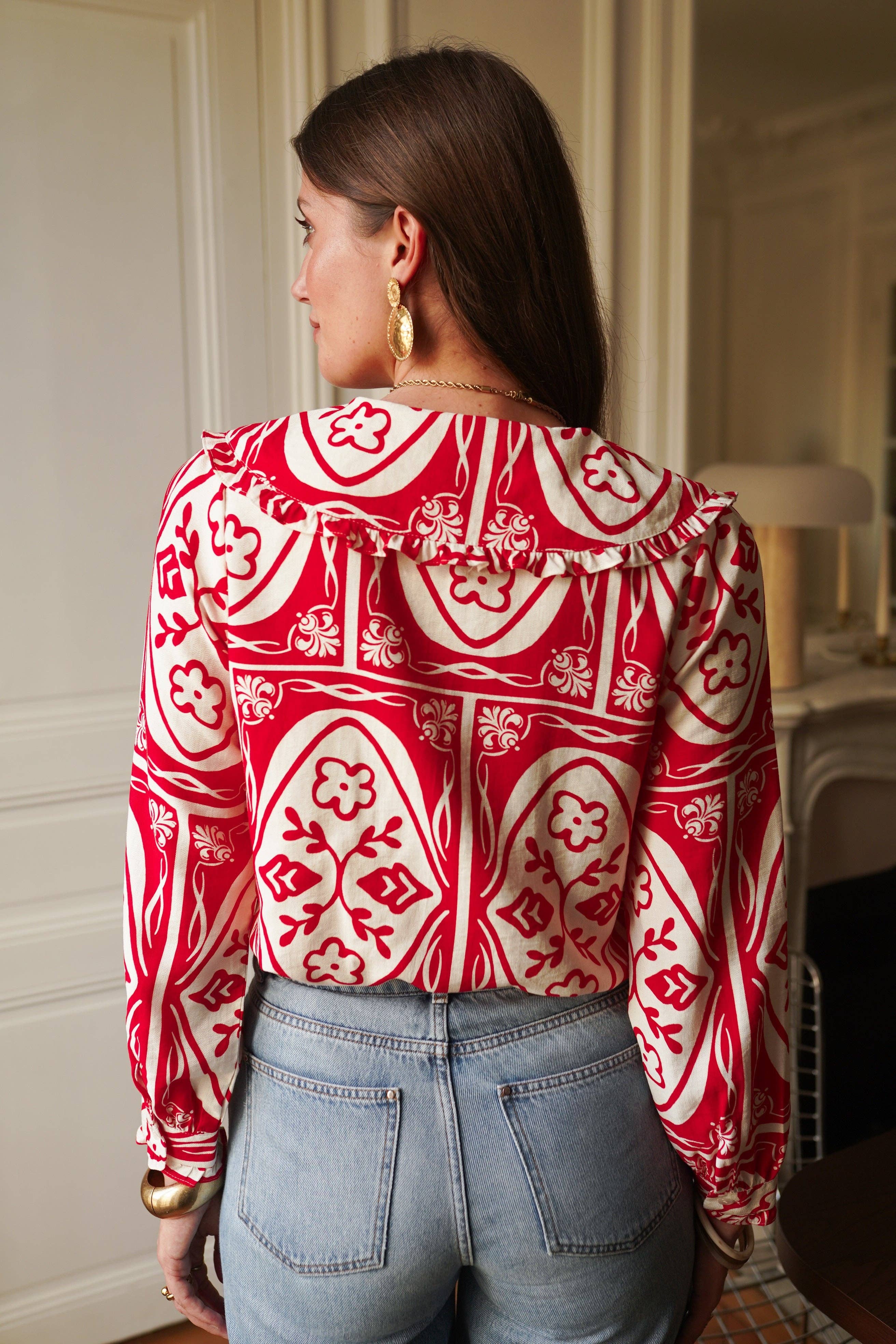 Camisa de estampado gráfico bicolor de mujer Anika · MHOSS Oviedo
