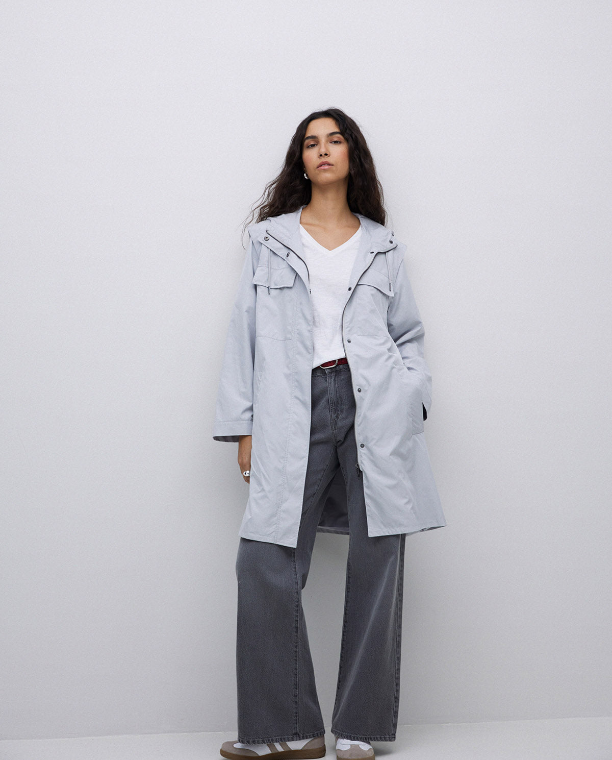 Anorak ligero gris perla