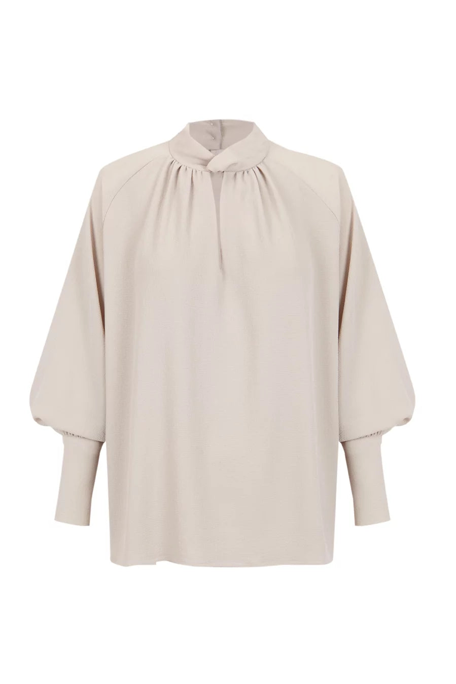 Blouse col fermé grise