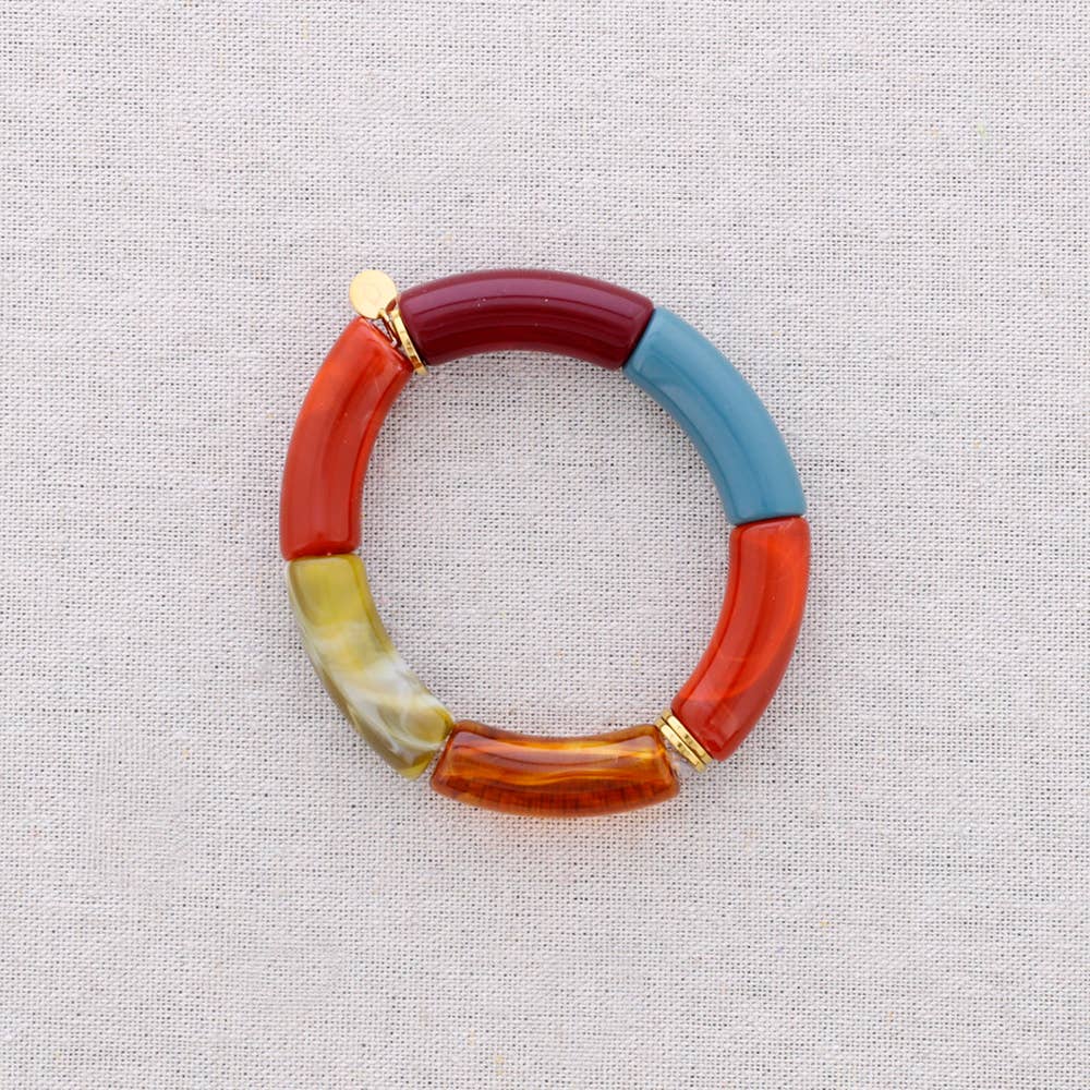 Pulsera de acero inoxidable multicolor grande para mujer