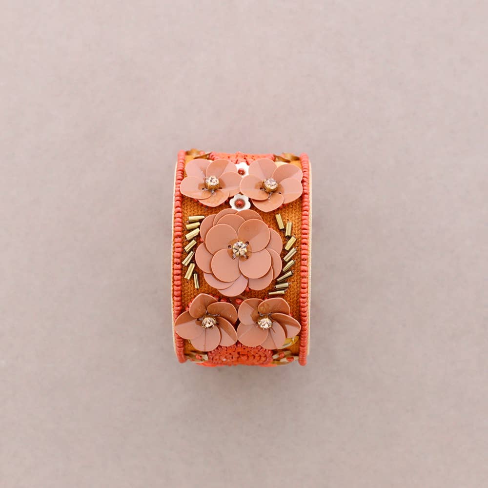 Pulsera ajustable de lentejuelas de flores · MHOSS Oviedo