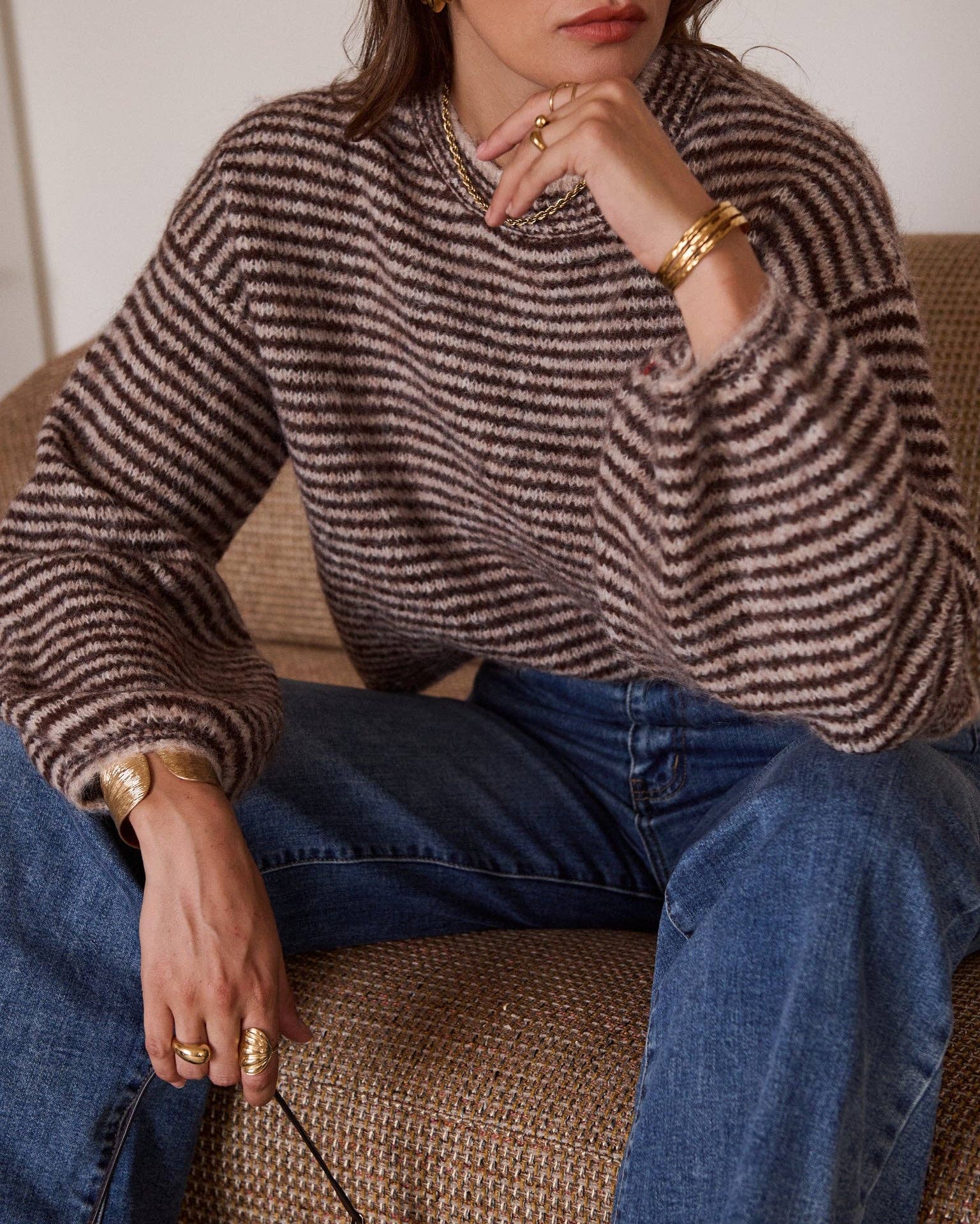 Jerséy de cuello alto a rayas de IN APRIL 1986