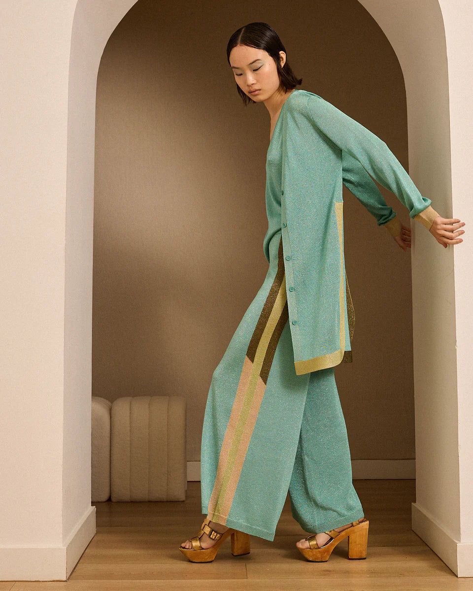 Chaqueta de lúrex turquesa