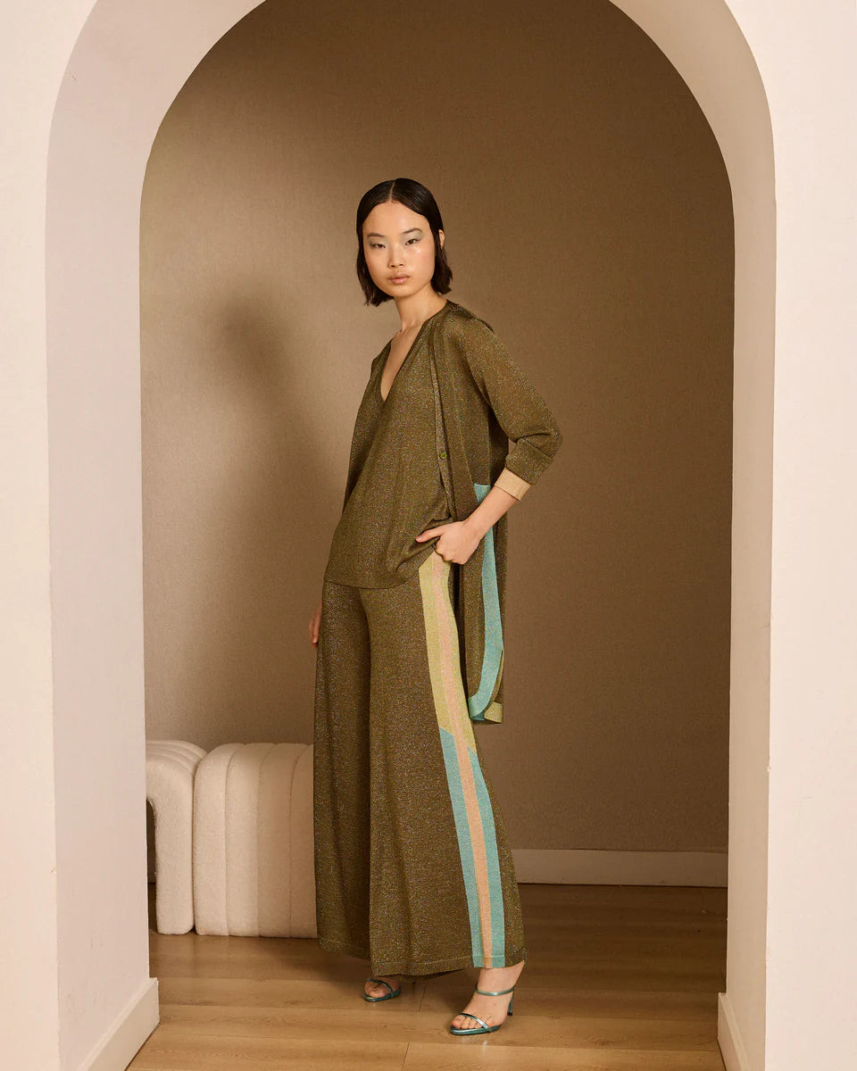 Chaqueta de lúrex kaki