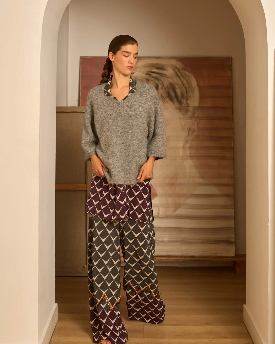 Pantalón greca antracita