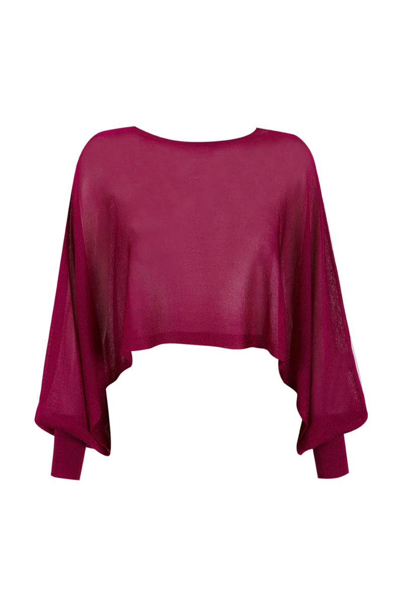 Poncho de lúrex fucsia