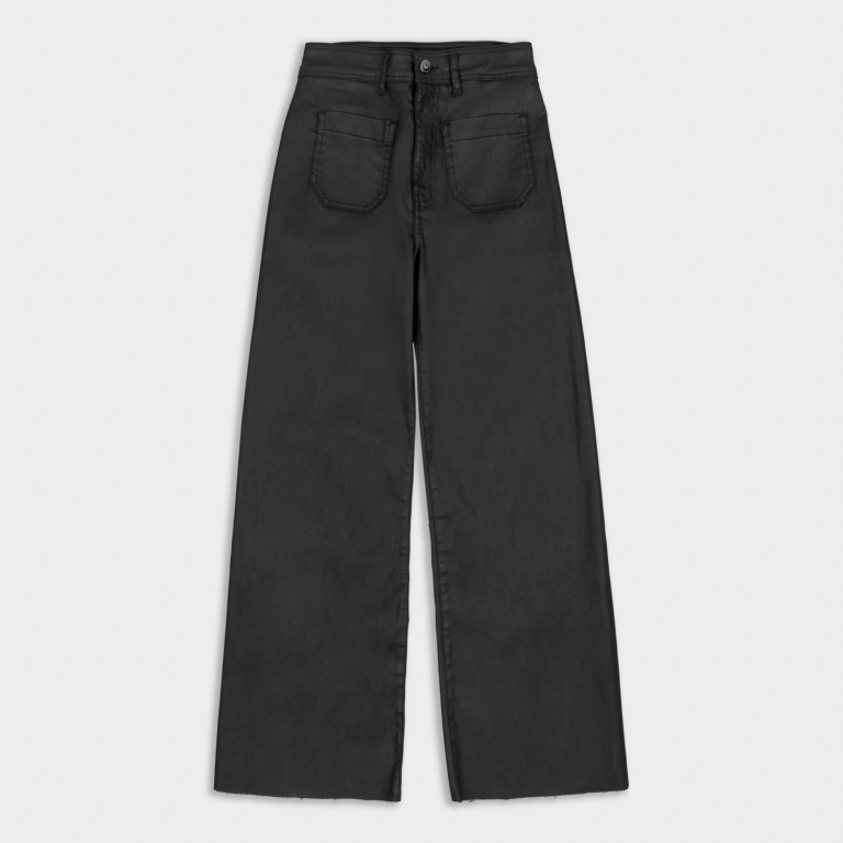 Pantalón culotte encerado negro