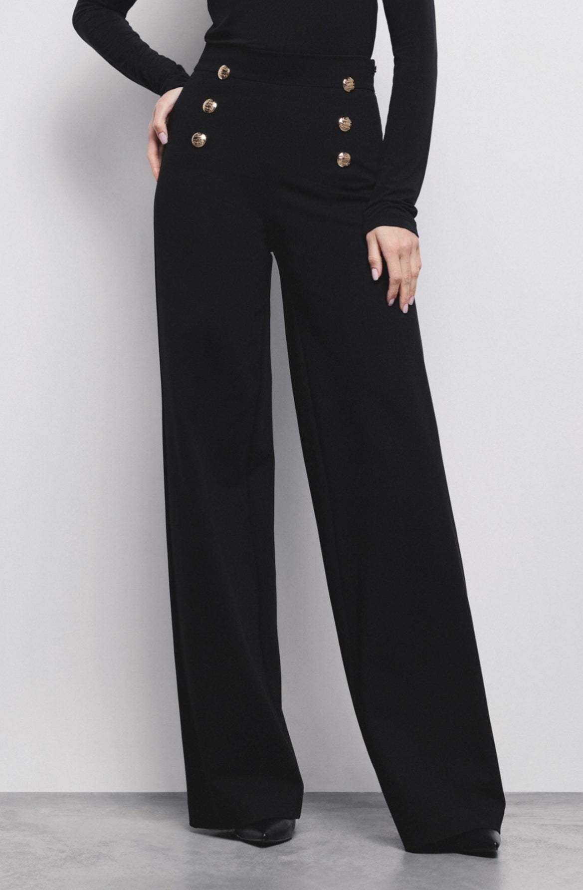 Pantalon palazzo en point de Milan