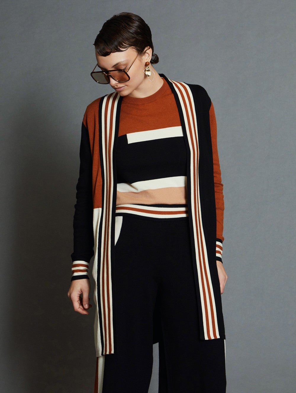 Veste intarsia color block