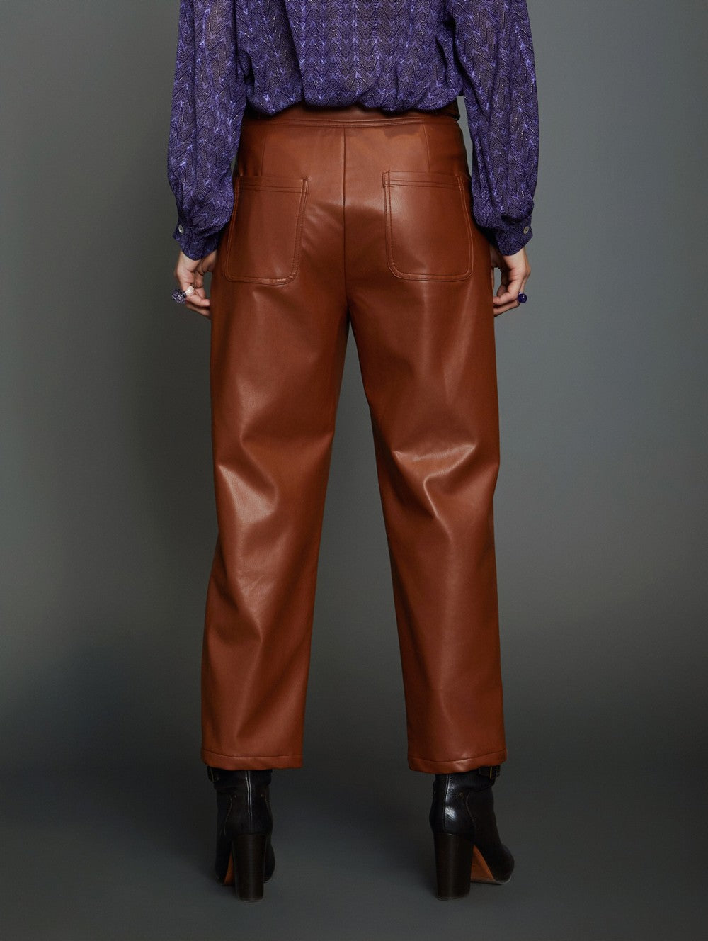 Faux leather trousers