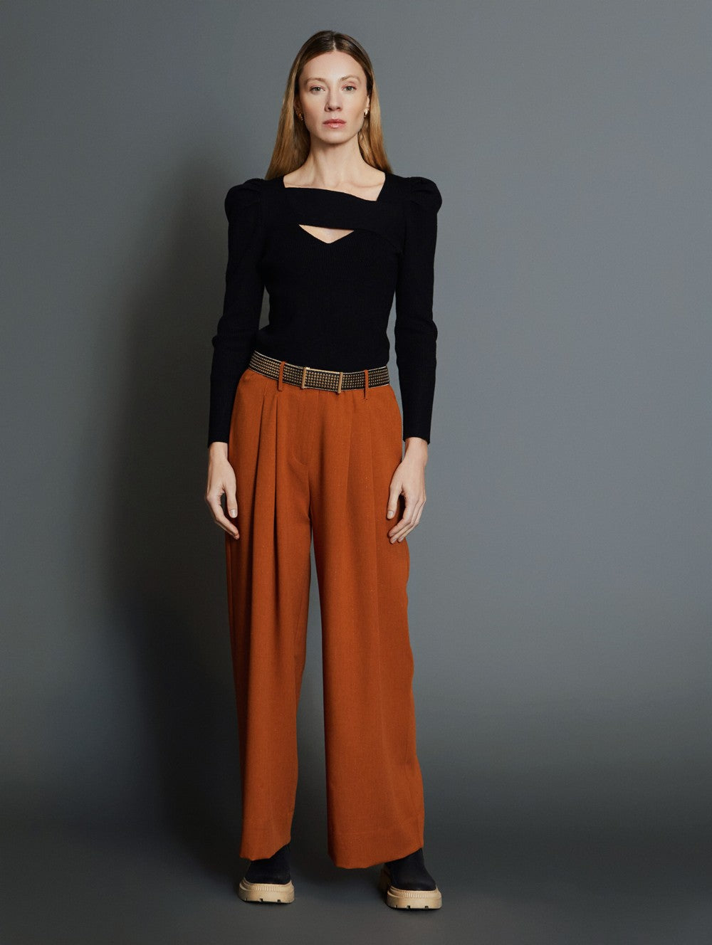 Pantalon carreaux lurex