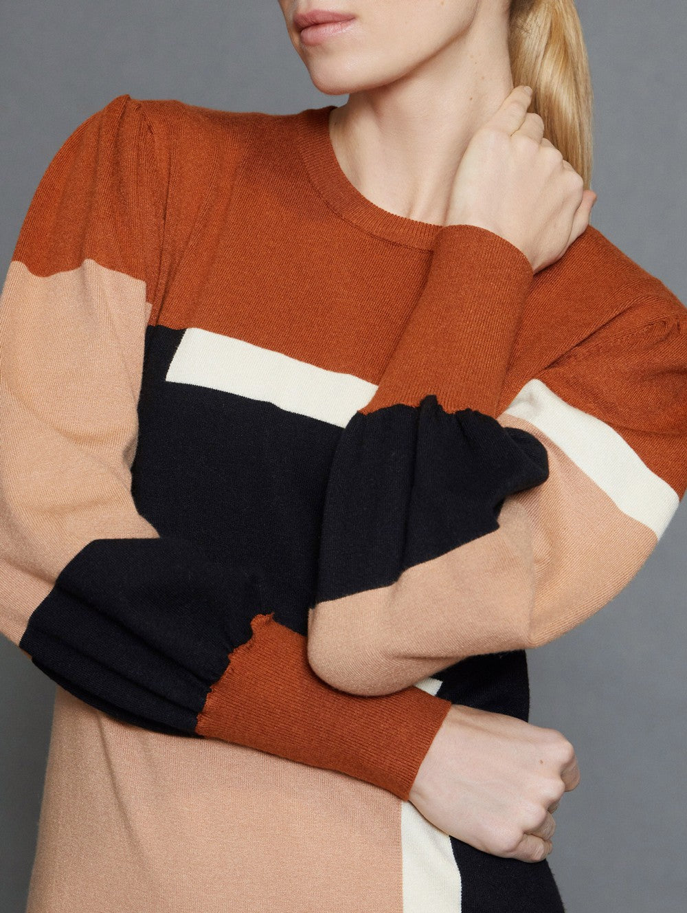 Robe en intarsia color block