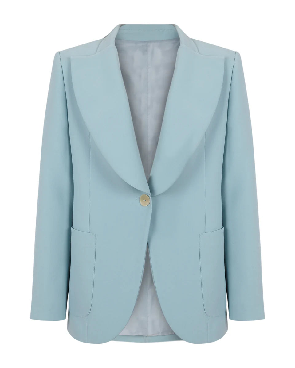 Blazer de crep celeste