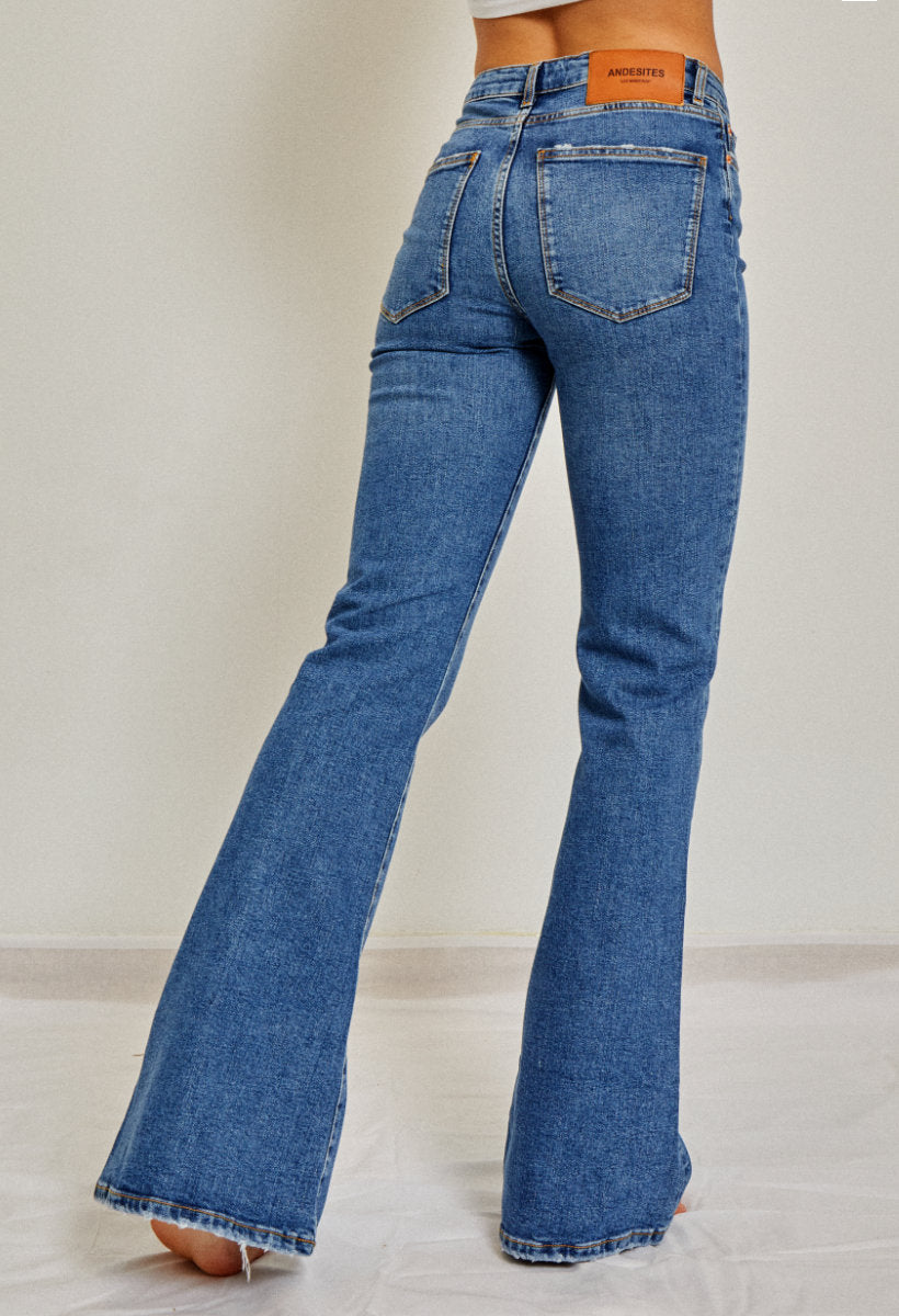 Jeans skinny flare azul