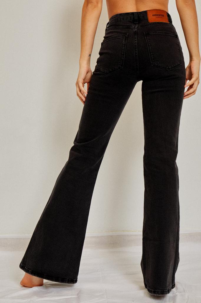 Jeans skinny flare negro