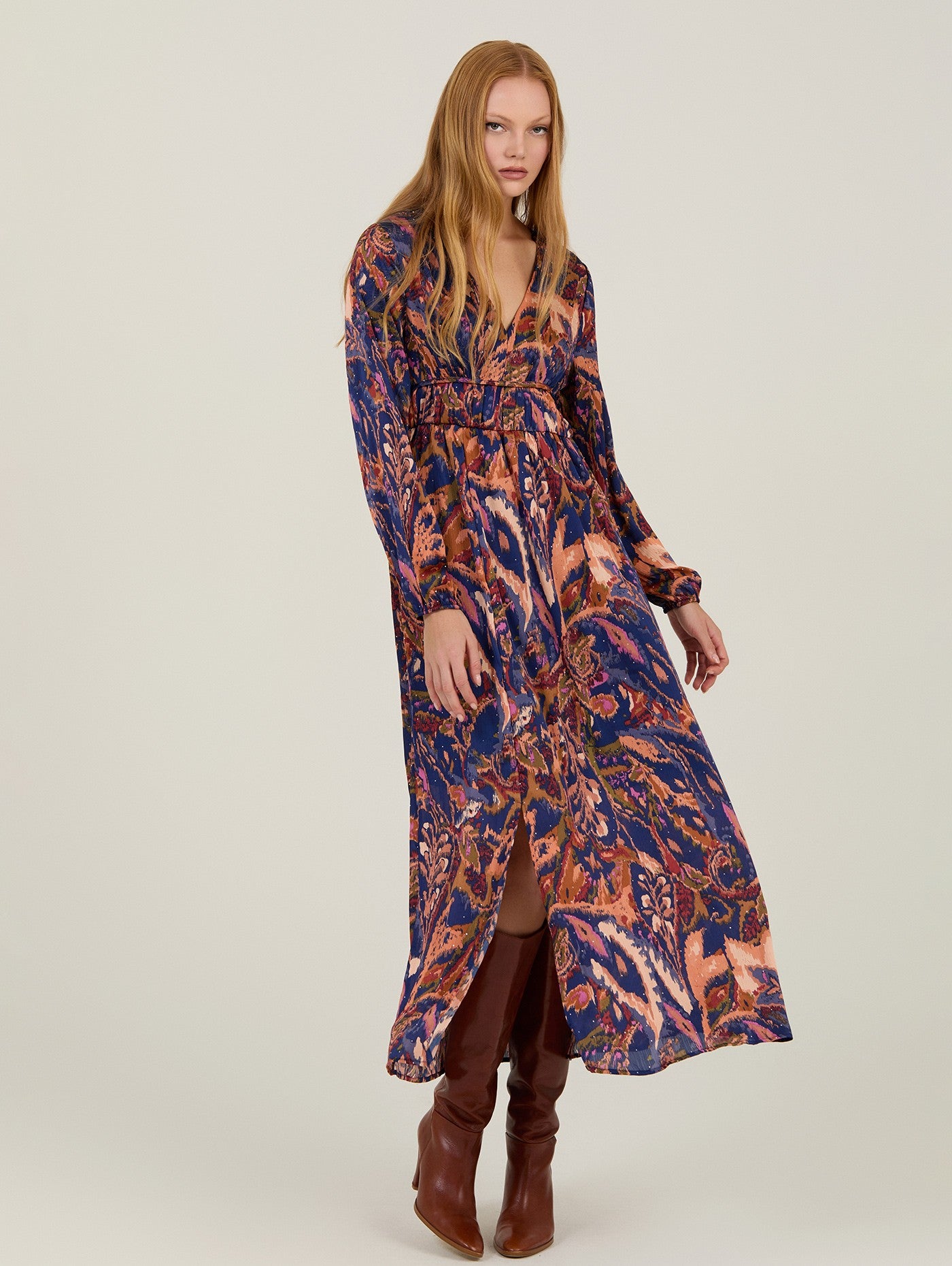 Vestido largo estampado