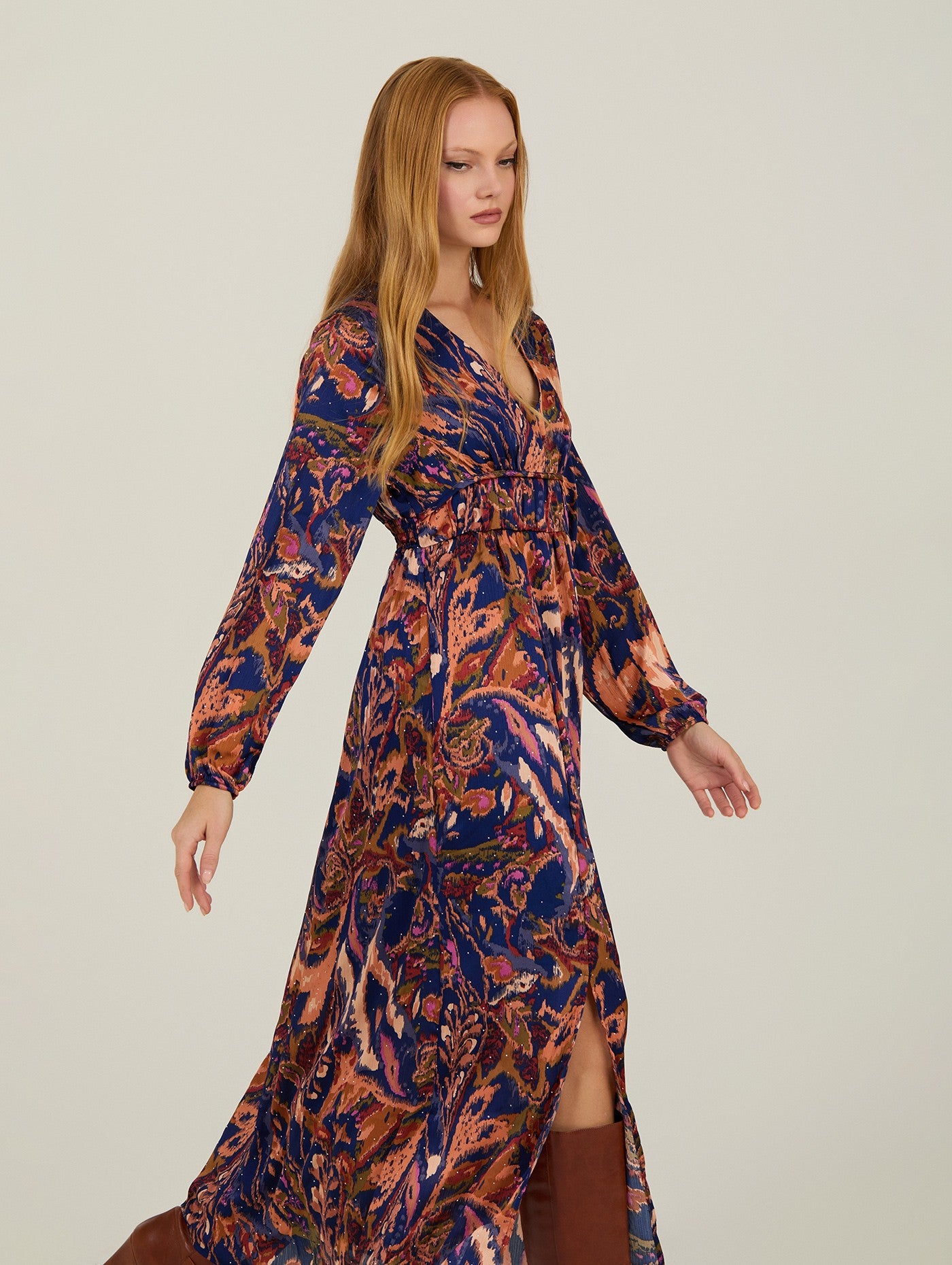Vestido largo estampado