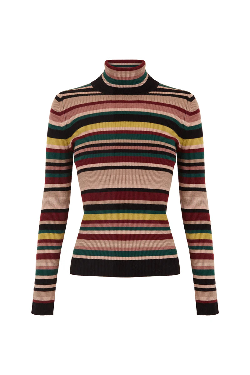 Jersey cuello alto multirayas