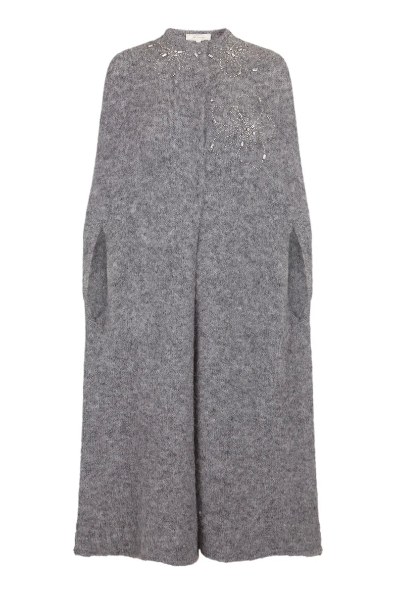 Capa bordada gris