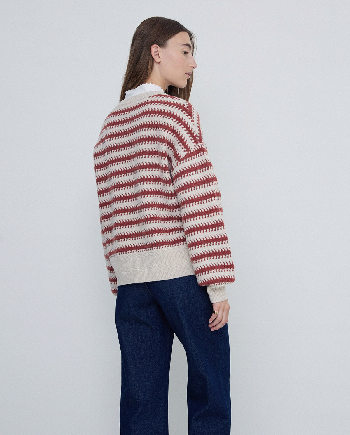 Pull en maille terre cuite